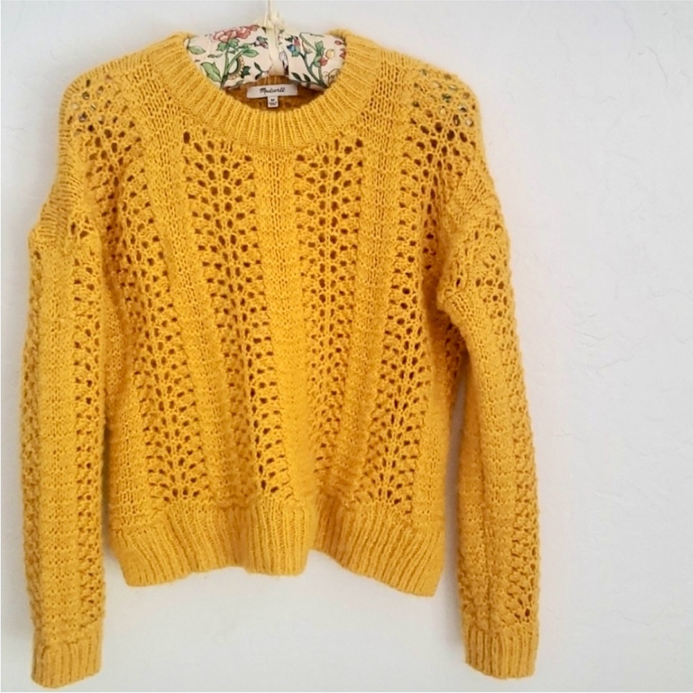 Cozy Madewell Mustard Golden Yellow Knit Sweater XS